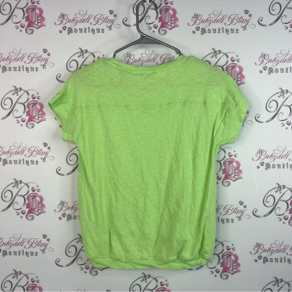 Esprit tshirt tee neon Lime Green Short Sleeve Tee comfy flowy - Picture 2 of 7